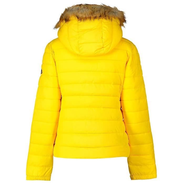 Doudoune SuperDry Classic Faux Fur Fuji Jaune Nautique Femme Jaune nautique Cdiscount Pret a Porter