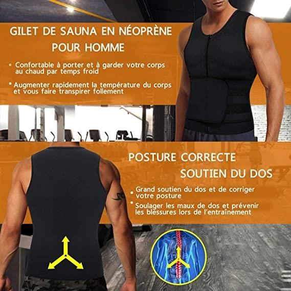 Gilet de Sudation Homme Sauna N opr ne BINGRONG Noir Fitness