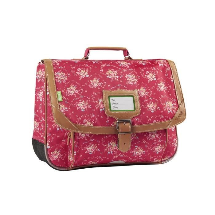 Tann s Cartable rose a fleurs 38cm CE1 CE2 London 38269 fraise taille 31 cm Cdiscount