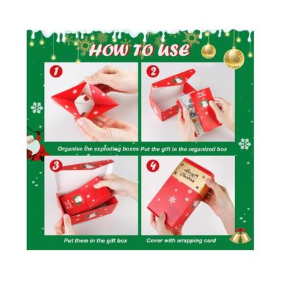 1set Box Explosion pour de l'argent, Boîte-cadeau d'explosion pop-up pliante avec 10 boîte à rebond & Sac-cadeau, Red Enveloppe Cash Box peut mettre en argent pour les cadeaux de No 1set Box Explosion pour de l'argent, Boîte-cadeau d'explosion pop-up pliante avec 10 boîte à rebond & Sac-cadeau, Red Enveloppe Cash Box peut mettre en argent pour les cadeaux de No