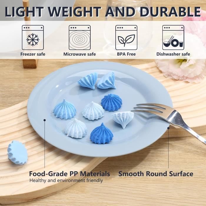 Lot De 4 Assiettes Incassables En Plastique Réutilisables - 22.9 Cm, Lavables Au Lave-vaisselle, Idéales Camping Et Pique-nique
