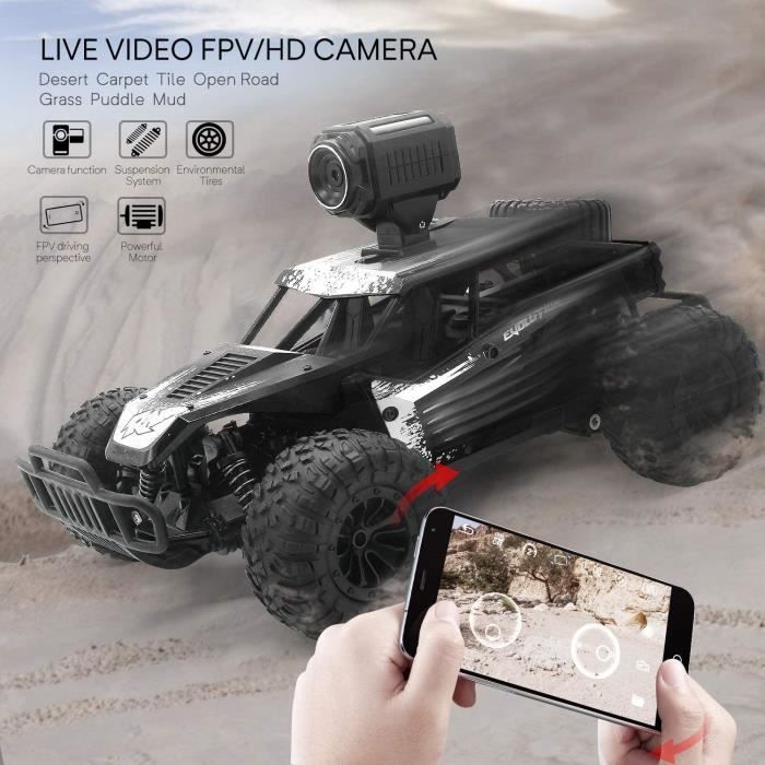 Voiture télécommandée avec caméra, Voitures RC à Grande Vitesse à l'échelle  1:14, Buggy Monstre de Course Rapide, véhicules Tout-Ter - Cdiscount Auto