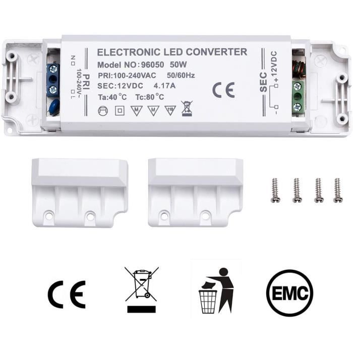 Transformateur LED 220V Vers 12V 3A 36W IP67 Étanche - Alimentation Pour Bandes LED Et Spots MR16/GU5.3