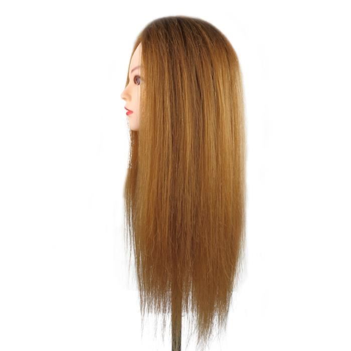 Tête De Mannequin D'entraînement Coiffure - Cheveux Synthétiques Longs - Taille 26-28 - Neuf