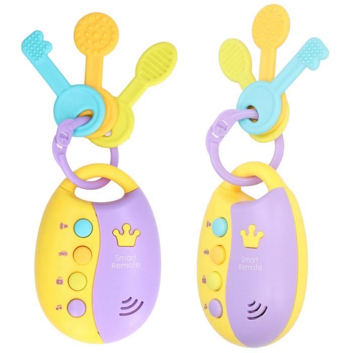 B. toys - FunKeys - Rouge - Clés de Voiture Jouets - Porte-clés avec lumières et Sons - Jouet interactif pour bébé - Clés factices pour bébés, Enfants