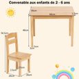 GOPLUS Table et 4 Chaises Enfants en Bois de Pin,Peinture Protectrice,66x56x48CM Multifonction pour Manger/Dessiner/Jouer-3