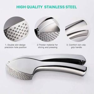 Presse-ail Professionnel En Aluminium Robuste 19 Cm - Tranche Et Hache L'ail Facilement