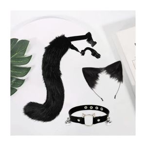 Plumes Serre-tête Oreilles De Chat Noires Avec Paillettes Et Plumes - Déguisement Halloween