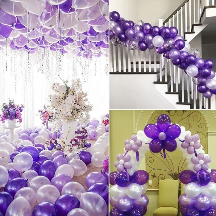 Generic 20 ballons Argent/Mauve/Violet métal 31 CM pour décorations  anniversaire à prix pas cher