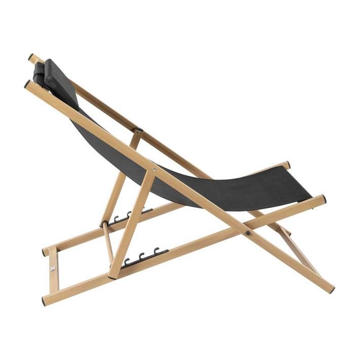 Lot De 2 Chiliennes En Aluminium Inclinable 4 Positions - Noir - Pour Jardin Et Terrasse