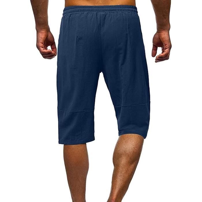 Short court Coton Marine pour Homme en Coton coloris bleu