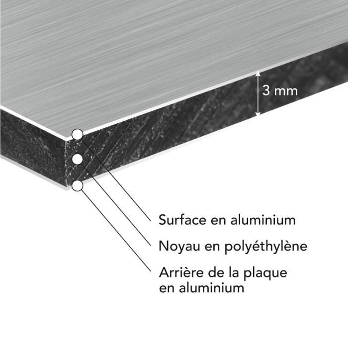 Panneau Composite Aluminium Brossé 3 mm 10 x 10 cm (100 x 100 mm