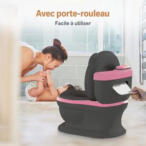 Pot Bébé Toilette Réaliste - Apprentissage Propreté Garçon/fille - Coussin Confort, Anti-éclaboussures - Bol Amovible - 8 Mois à 6 Ans