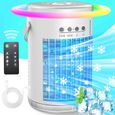 Climatiseurs Portables avec Télécommande, Mini Climatiseur Évaporatif, Unité AC Portable, Lumières, Climatiseur Personnel