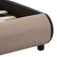 SWT Cadre de lit avec LED Cappuccino Similicuir 180x200 cm 2-0