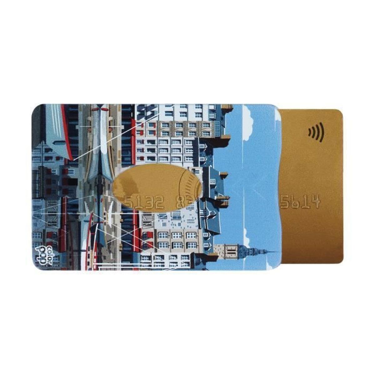 COLORPOP Funda rígida con 1 tarjeta blindada Color Pop antipiratería – Colección Provence – PVC impreso – 6 x 9,1 cm – Fabricación francesa en Loira Atlántico – Impresión Village, Estampado de