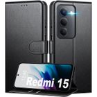 TECHTA Coque pour Xiaomi Redmi 15, Étui de Protection Housse Premium en PU, Fentes pour Cartes Pochette de Portefeuille Etui à Rabat -