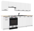 Ensemble De Cuisine AKORD OLIWIA Blanc 240 cm 11 portes 1 tiroir façade Blanche 240x46x203 cm
