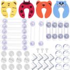 ZGEER Kits Sécurité Bébé Enfants - AMOUNE - Caches Prises Électrique - Blanc - Transparent