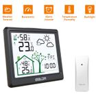 TAOFEDO Station Météo Sans Fil avec Capteur avec Prévisions Météo, Affichage de l'heure, Réveil et Veilleuse pour la Maison Noir