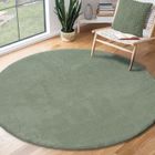 Tapis Rond - THE CARPET - Relax - Antidérapant - Lavable - Vert 120 cm