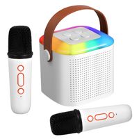 TTLIFE Machine de Karaoké pour Enfants, Haut-Parleur de Karaoké Bluetooth Portable avec 2 Microphones sans Fil LumièRes LED Effet