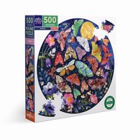 Puzzle rond 500 pièces - Eeboo - Papillons de nuit - Carton recyclé - Encres végétales