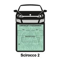Simple porte vignette assurance Scirocco 2  sticker adhésif Noir