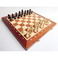 Jeu d'échecs en bois incrusté pour adultes - Olympic - 35cm - Pièces de tournoi