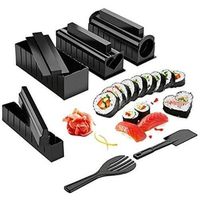 Cuisine Machine Sushi Maker, Kit Sushi Complet,Ustensiles avec Couteau + Tapis Rouleaux pour Faire des Sushis Bien Ronds,10PCS 