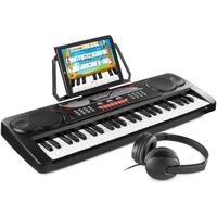 MAX KB8 - Piano numérique pour débutant avec casque audio et 2 haut-parleurs intégrés, clavier électronique 49 touches