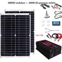 4000W Générateur d'énergie solaire Home  12V-110V Grid System + 400W Kit complet de panneaux solaires 