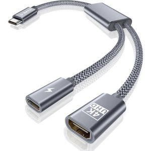 ADAPTATEUR AUDIO-VIDÉO  Basesailor Adaptateur USB C vers HDMI,2-en-1 Type-