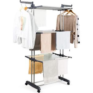 S/échoir /à linge /étendoir multifonction 14M SHERWOOD 2 niveaux Couleur bois