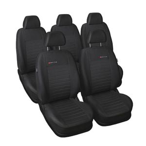 Housses Sièges Ford Transit Grand Cabine - Cuir Écologique Noir, Conduite à Gauche