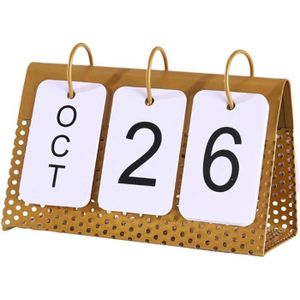 Calendrier Perpétuel à Rabat En Métal – Style Vintage Pour Bureau Ou Maison
