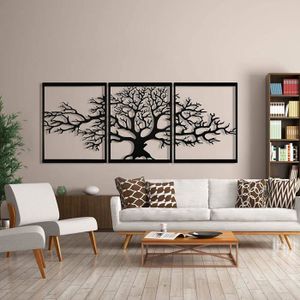Arbre De Vie Sculpté Sur Bois HDF 90 Cm - Décoration Murale Élégante Pour Intérieur Érable