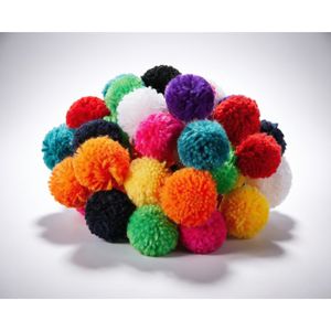 Lot de 20 pompons laine blanc 20 mm loisirs couture mercerie scrapbooking neuf - Un grand marché