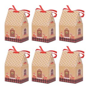 Boîte cadeau AKO-733412347426824Pcs Christmas Gift Boxes Hard Paper Classic Pattern Sturdy Structure Christmas Present Box for Party Wedding Birt