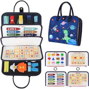 JEU D'APPRENTISSAGE Busy Board Montessori pour Enfants, Portable Busy 