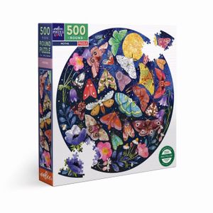 PUZZLE Puzzle rond 500 pièces - Eeboo - Papillons de nuit