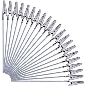 RenHe 50 Pcs Photo Clip Pince Crocodile en Fil Nickelé Supports Memo Clip Carte Photo Note Clips Accessoires de Décoration Titulaire 5 Pouces 