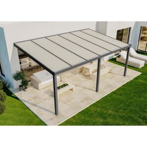 PERGOLA Abri de terrasse adossé Classic Terrando 6x4m en métal - Terrando - Blanc - Polycarbonate opale - 24m²