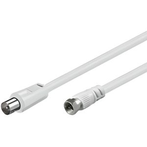 005983 kenable 2m Coaxial Connecteur F Prise Mâle Vers RF RG59 Câble Blanc 