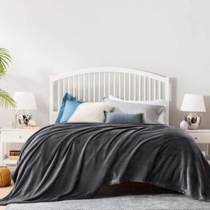 Bleu Ciel HOZY Couverture Polaire Epaisse Bebe//Adulte 220x240cm Microfibre Polyester Doux et Chaud Couvre-Lit Sofa Jete de Canape Effet Velours Facile a Nettoyer