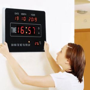 Horloge Murale Numérique LCD 21,6 Cm - Grands Chiffres, Pour Chambre, Bureau Ou Salle De Classe