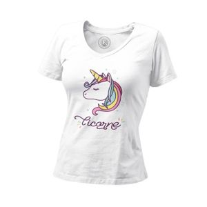 Attouchement licorne T-Shirt Femme Femmes Haut à manches longues DAB Attouchement licorne T-Shirt Femme Femmes Haut à manches longues DAB