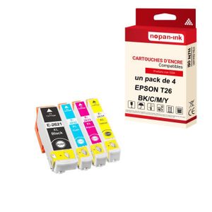 CARTOUCHE IMPRIMANTE NOPAN-INK - x4 Cartouches EPSON T2601 XL + T2612 X
