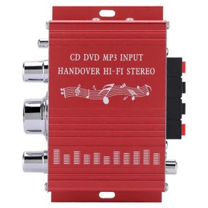 AUTORADIO Tbest lecteur de musique Mini amplificateur automatique de voiture numérique Hifi Audio CD de musique DVD MP3 lecteur FM (rouge)