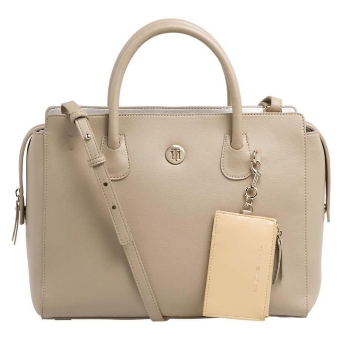 TOMMY HILFIGER Charming Tommy Satch Sac À Main Femme - Taille Unique - BEIGE  - Achat / Vente TOMMY HILFIGER Charming Tommy - Cdiscount